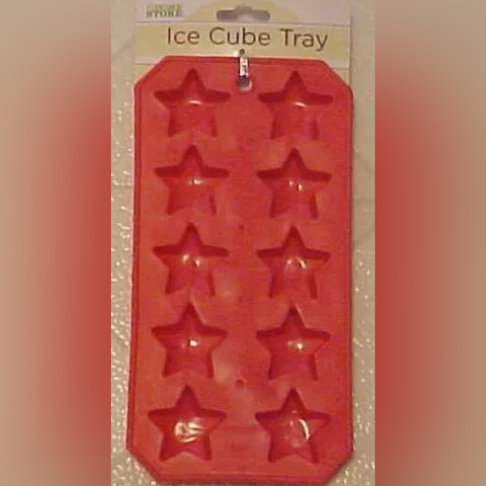 4th Of July Patriotic Ice Cube Tray Makes Star Shaped Cubes New Red Silicone